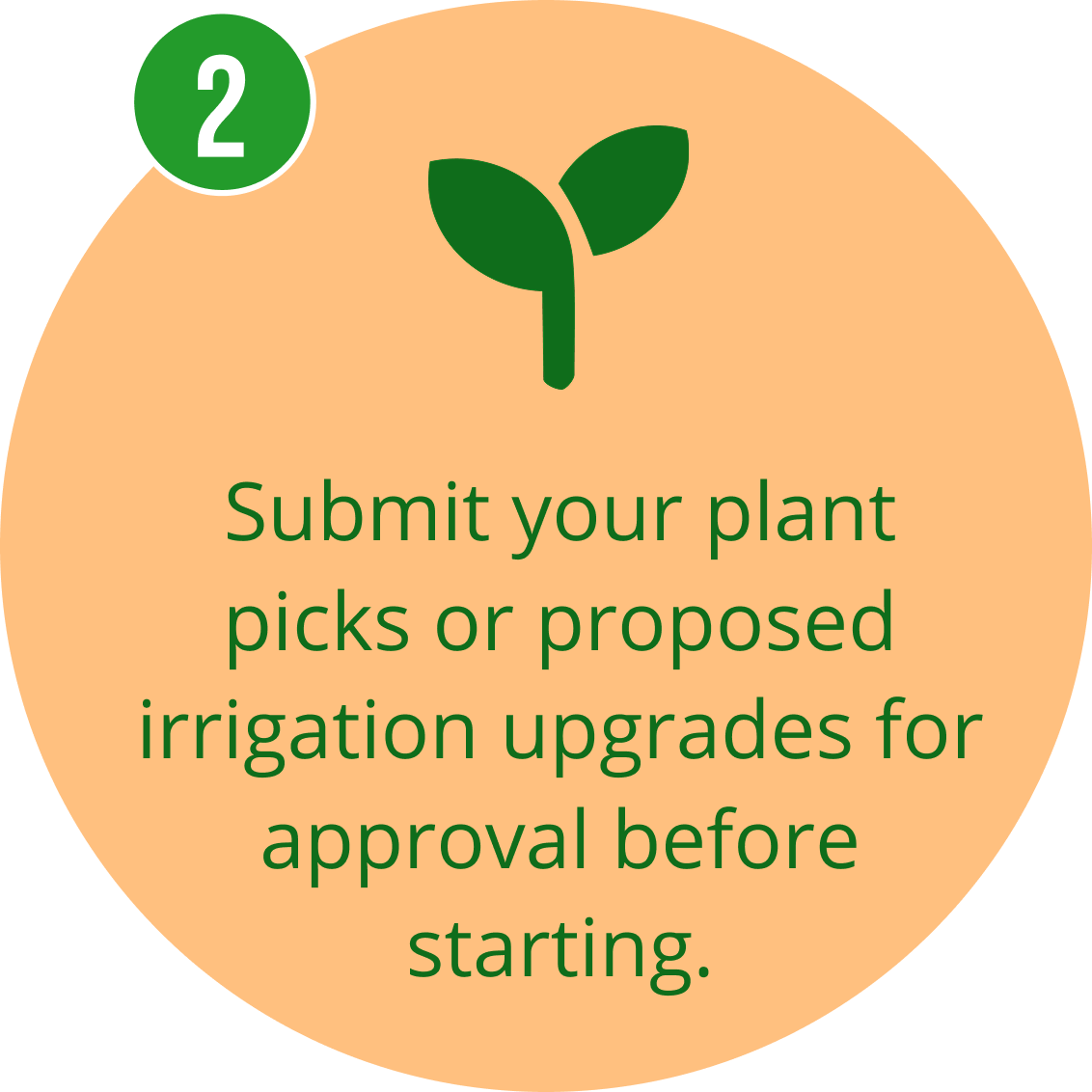 Step 2 - Submit your plant picks or proposed irrigation upgrades for approval before starting